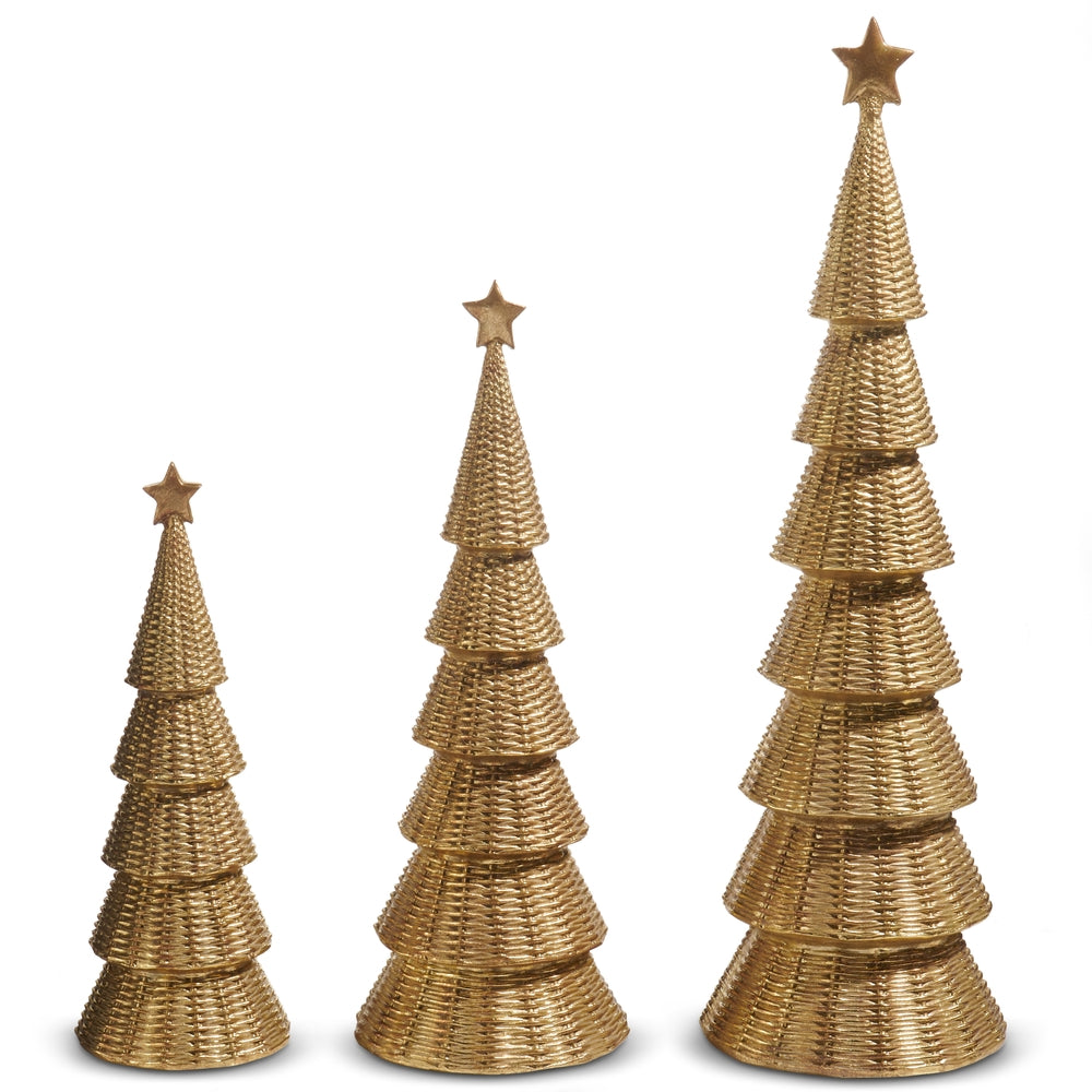 20.5" Champagne Woven Trees