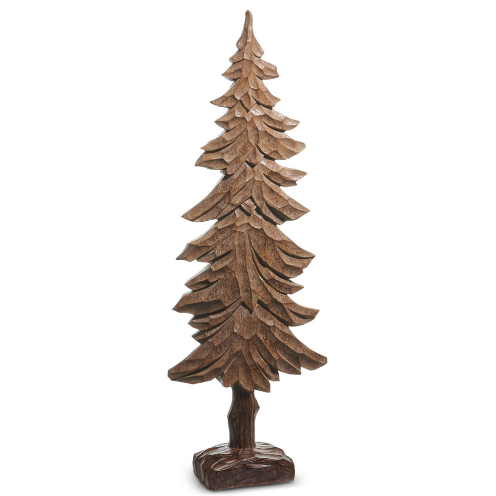 31" Carved Wood Look Tree