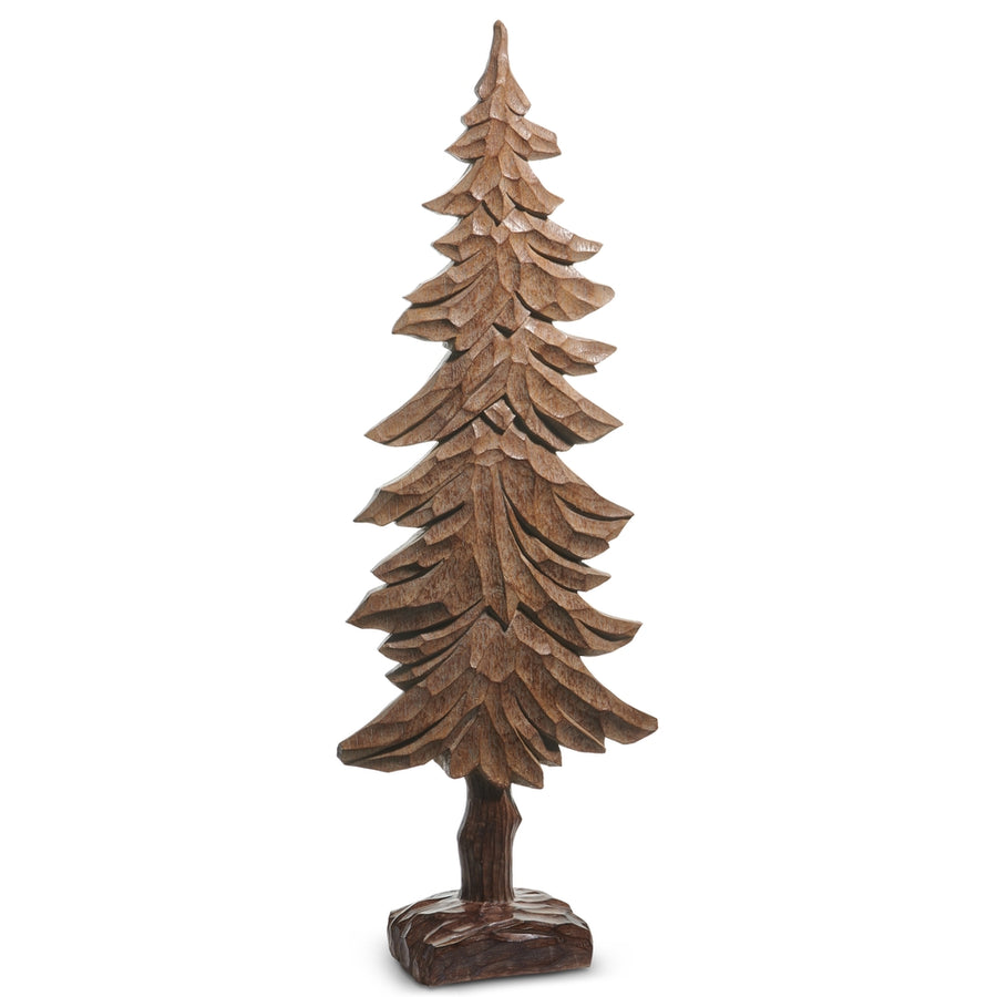 31" Carved Wood Look Tree
