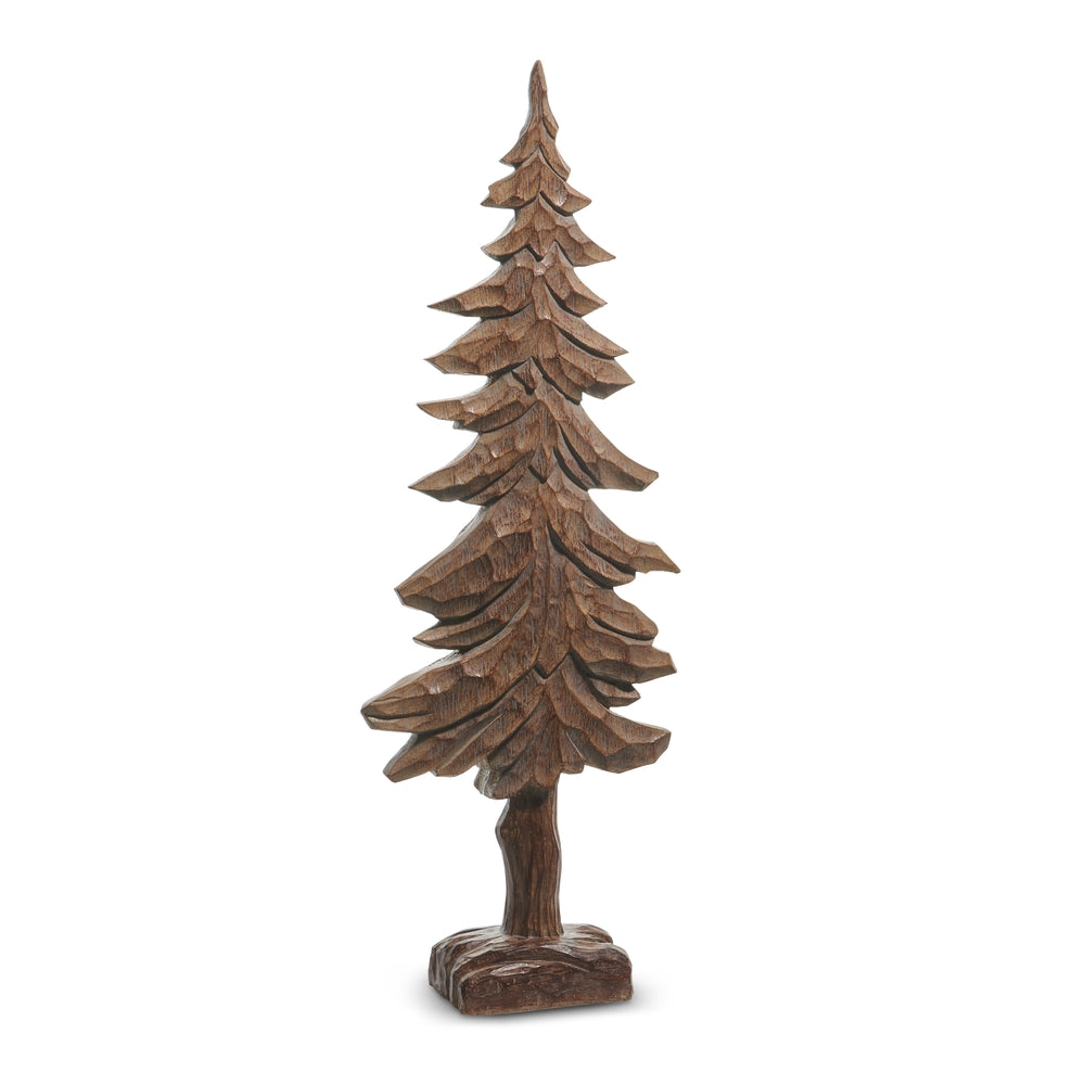 23" Carved Wood Look Tree
