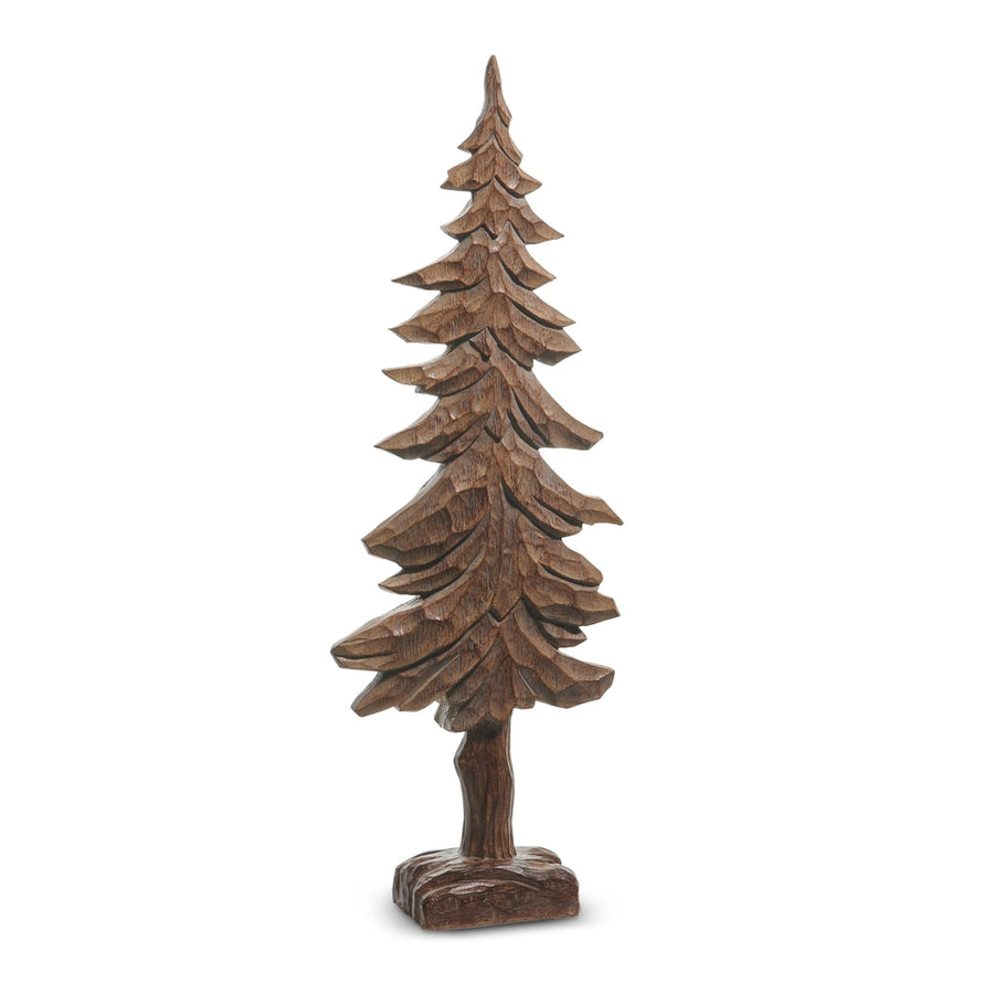 23" Carved Wood Look Tree