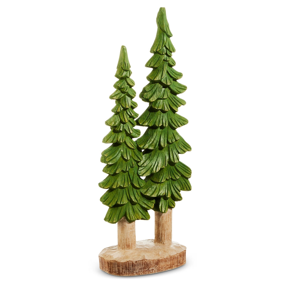 20.5" Green Carved Tree