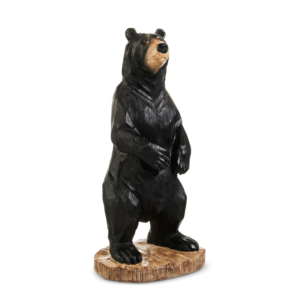 17" Wood Look Carved Bear