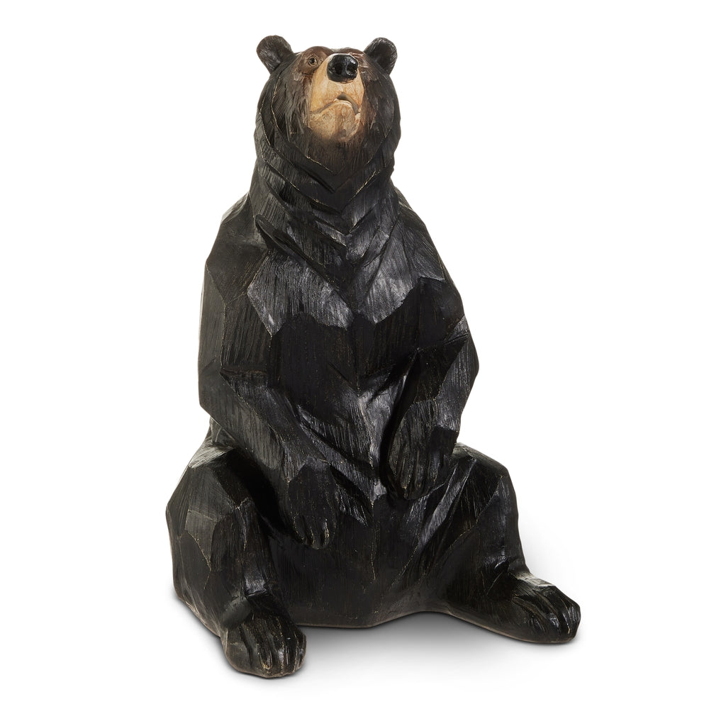 12.5" Wood Look Carved Bear