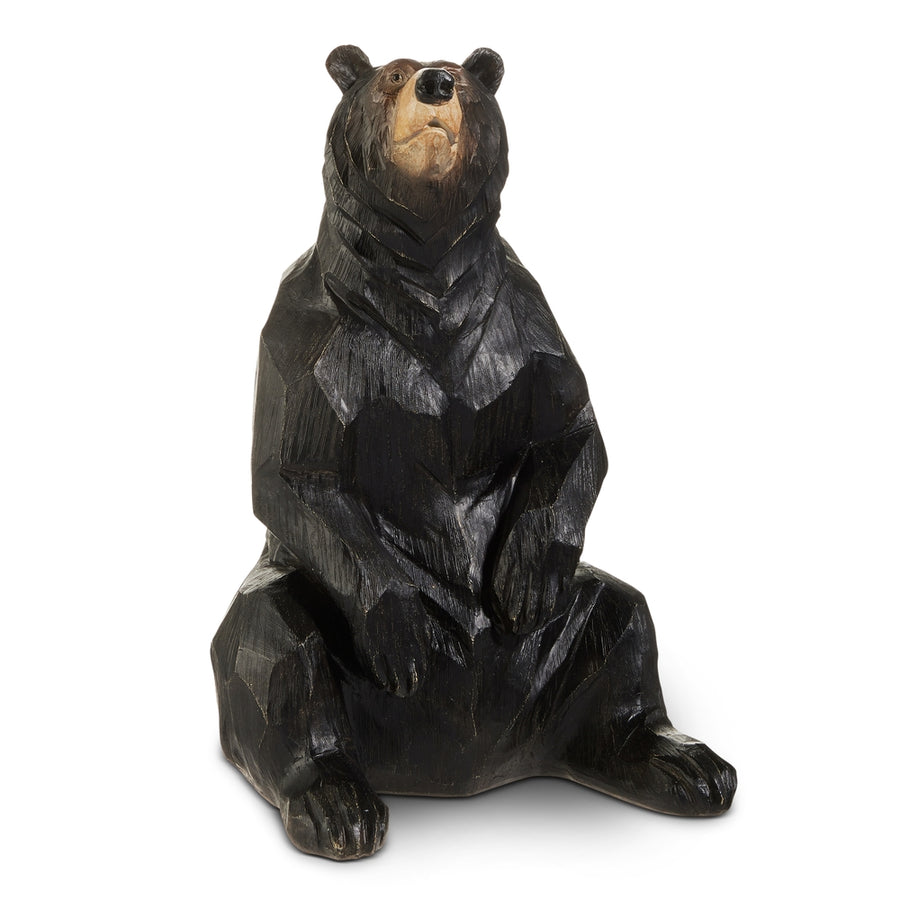 12.5" Wood Look Carved Bear
