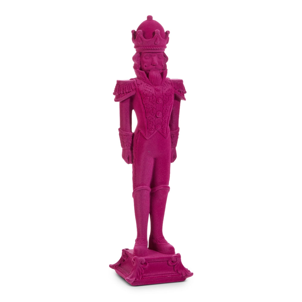 14.25" Pink Flocked Nutcracker