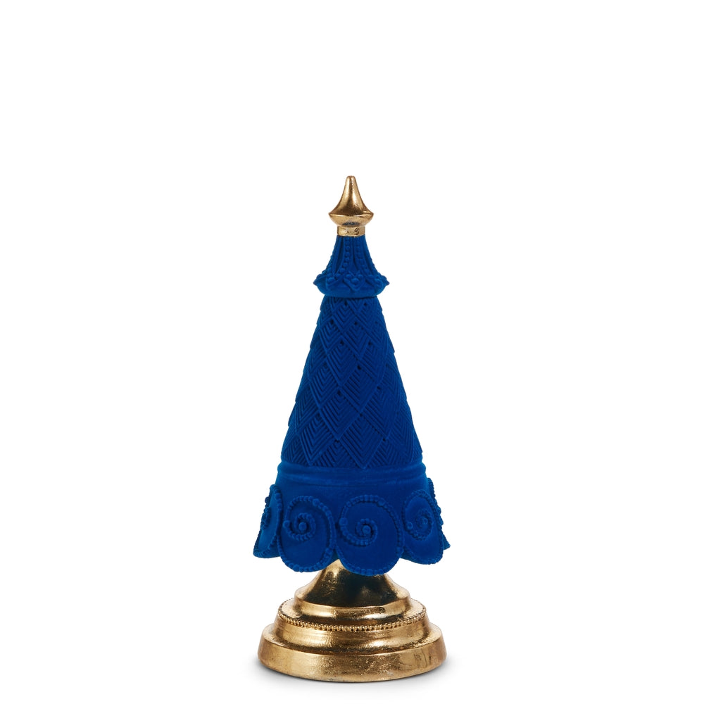 11.5" Blue Flocked Tree