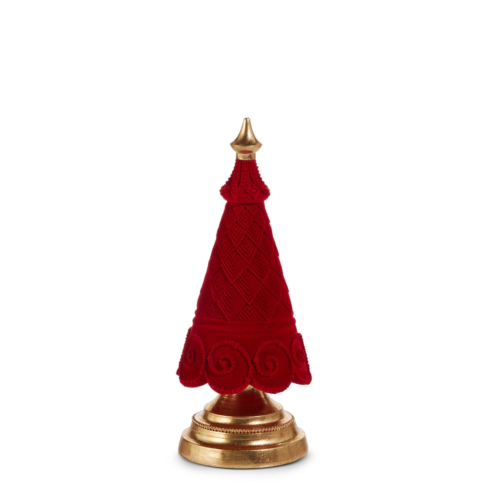 11.5" Red Flocked Tree