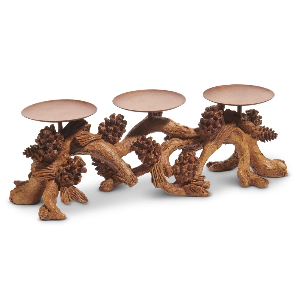 15.25" Pinecone Candle Holder