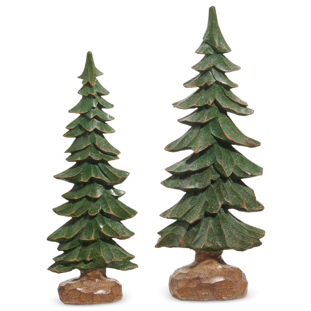 20.5" Iced Carved Trees