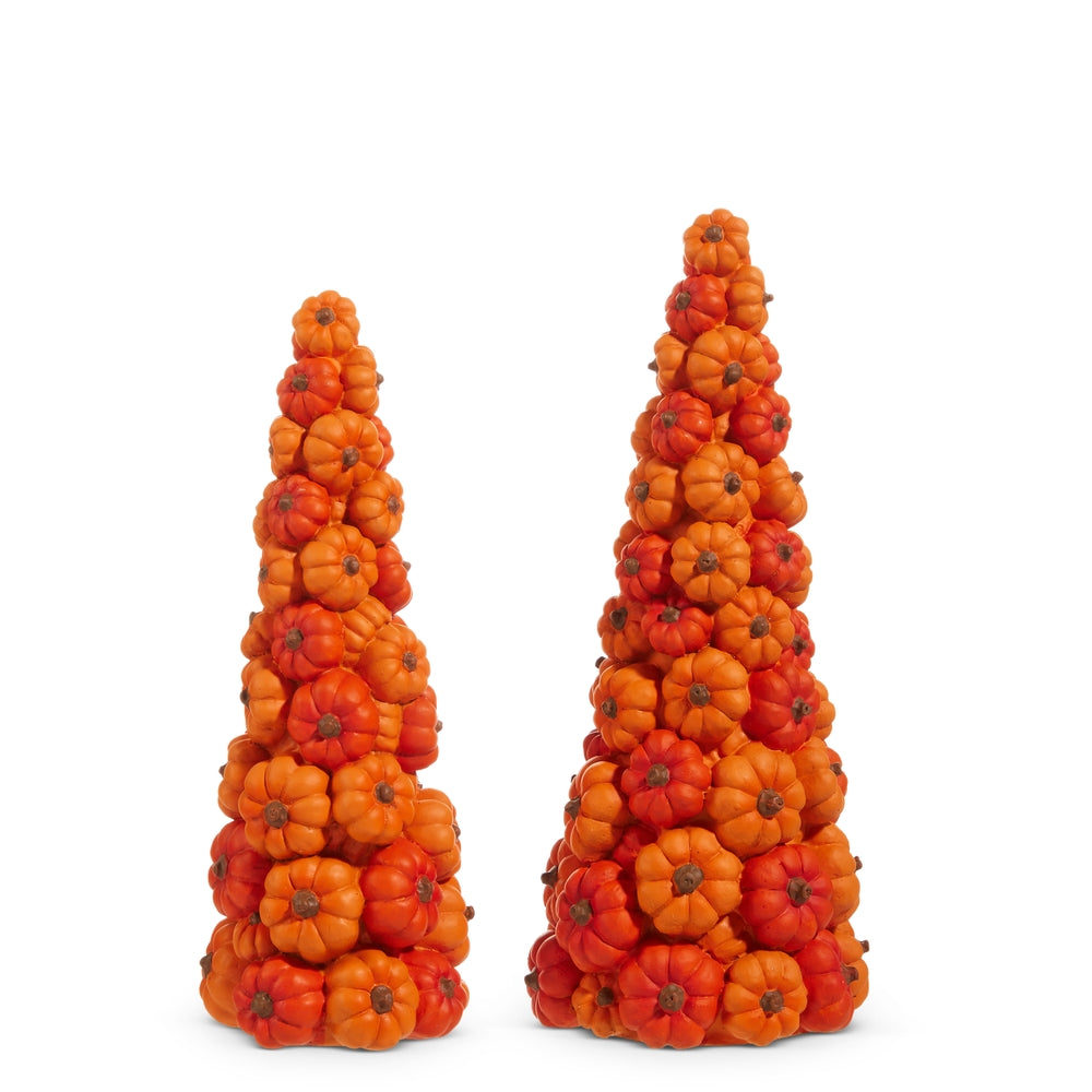 12.5" Pumpkin Cone Trees