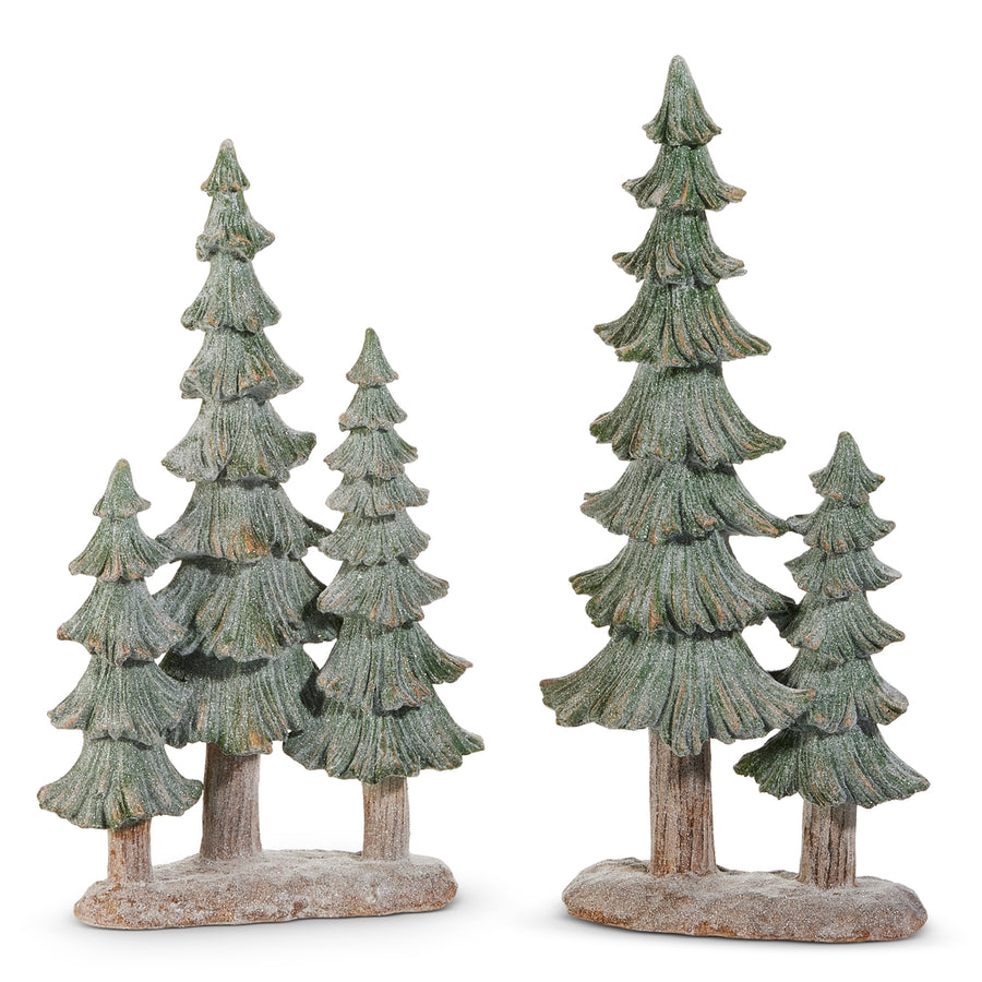 15.75" Green and Natural Trees