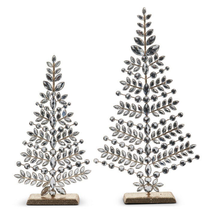 19" Clear Jeweled Christmas Trees