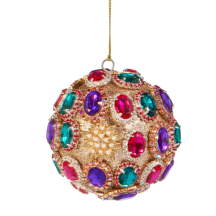 3.5" Multicolor Brooch Ball Ornament