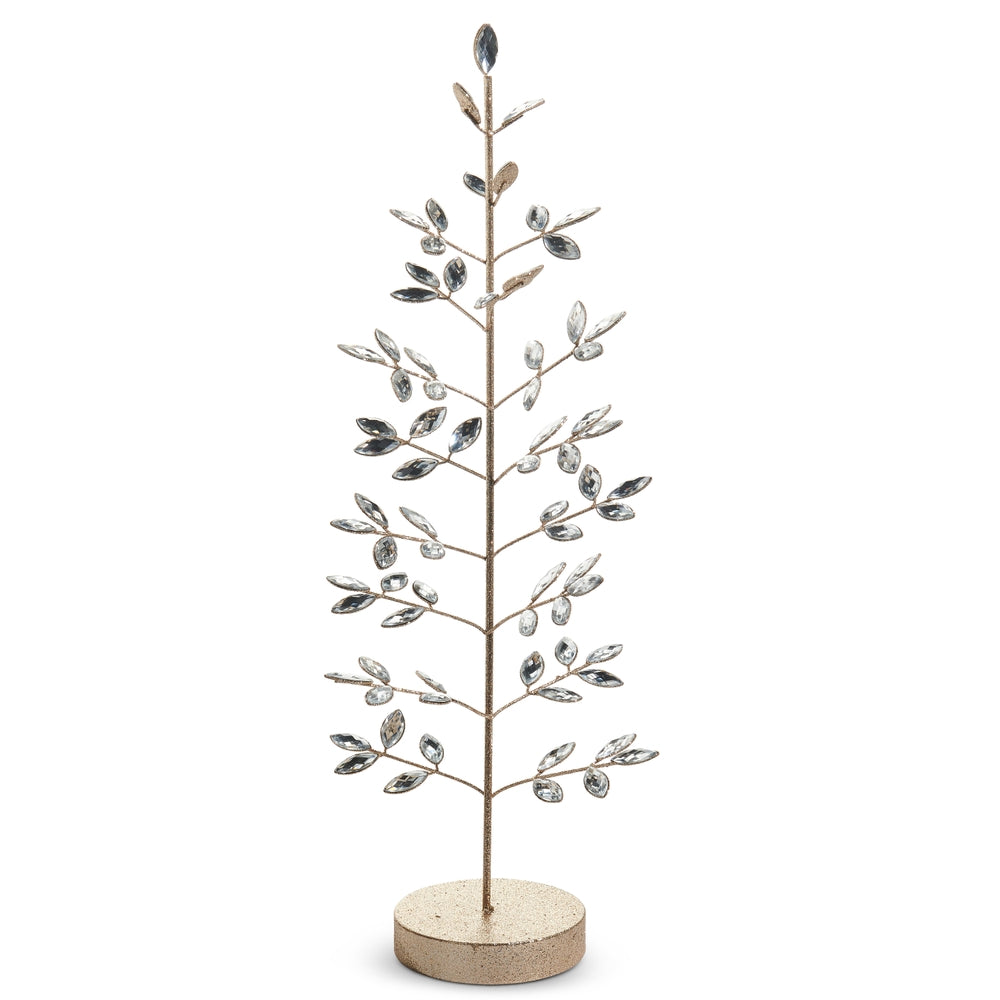 24.5" Clear Jeweled and Champagne Gold Tree