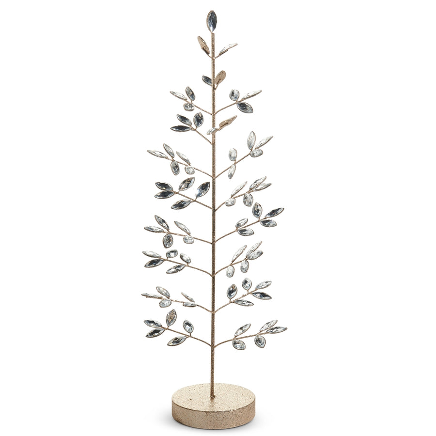 24.5" Clear Jeweled and Champagne Gold Tree