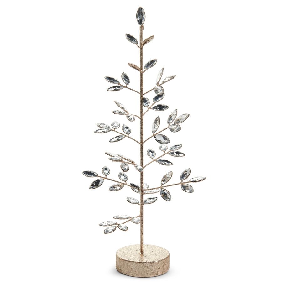 19" Clear Jeweled and Champagne Gold Tree