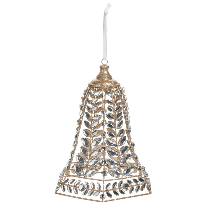 12.5" Clear Jeweled Bell Ornament