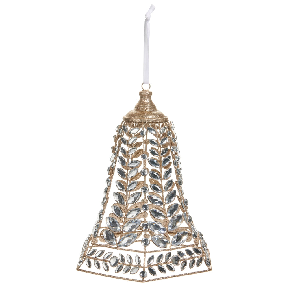 12.5" Clear Jeweled Bell Ornament