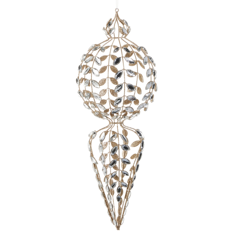 20" Clear Jeweled  Vine Finial Ornament