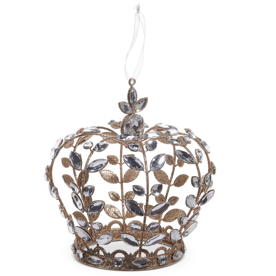 7.5" Clear Jeweled Crown Ornament