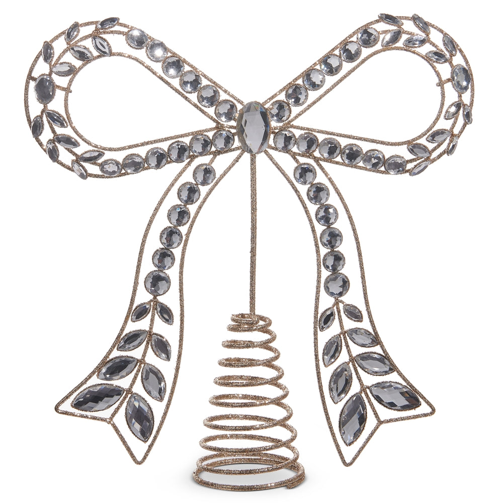 10.5" Clear Jeweled Bow Tree Topper