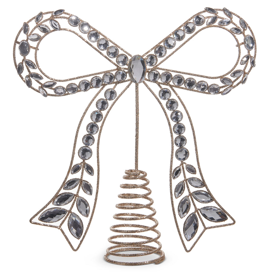 10.5" Clear Jeweled Bow Tree Topper