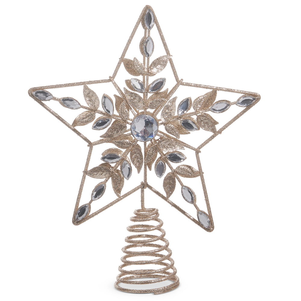 10.5" Clear Jeweled Star Tree Topper