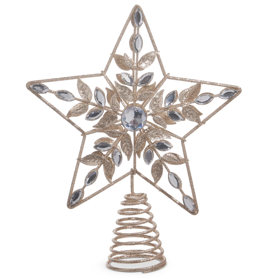 10.5" Clear Jeweled Star Tree Topper
