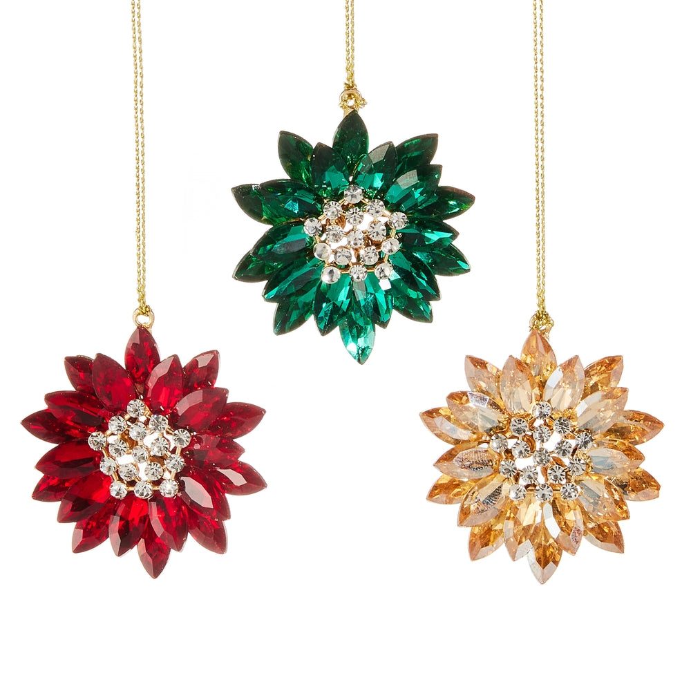 2" Jewel Tone Brooch Ornament