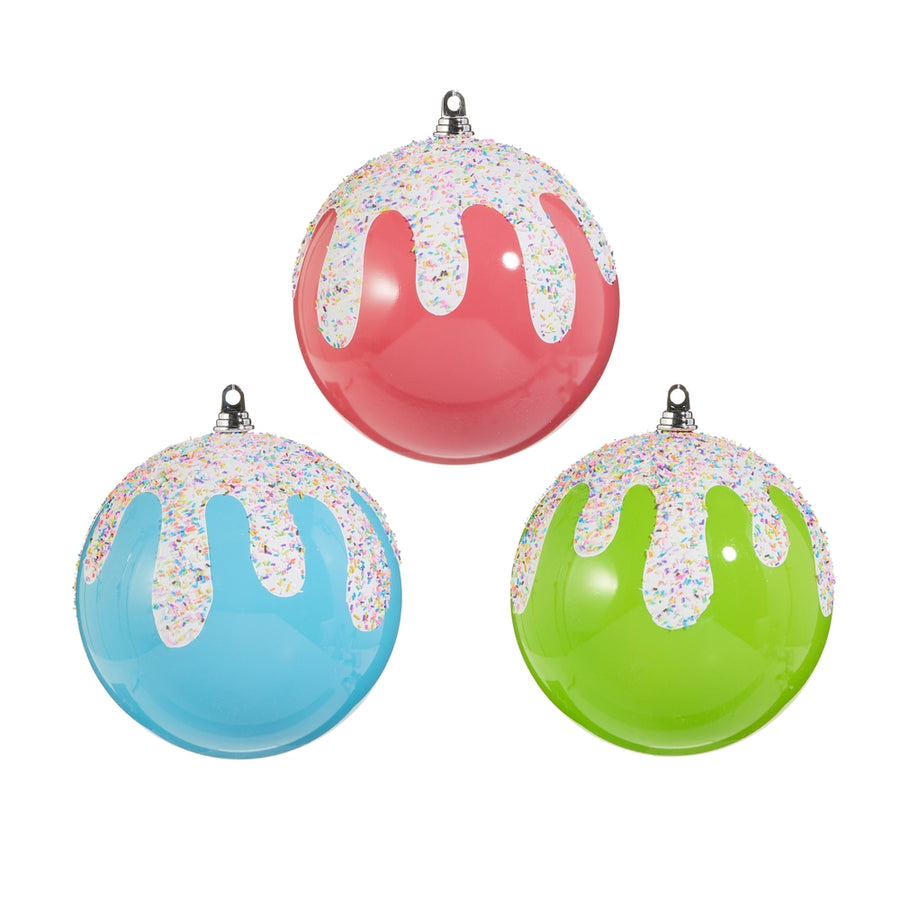 10" Frosted with Sprinkles Ball Ornament