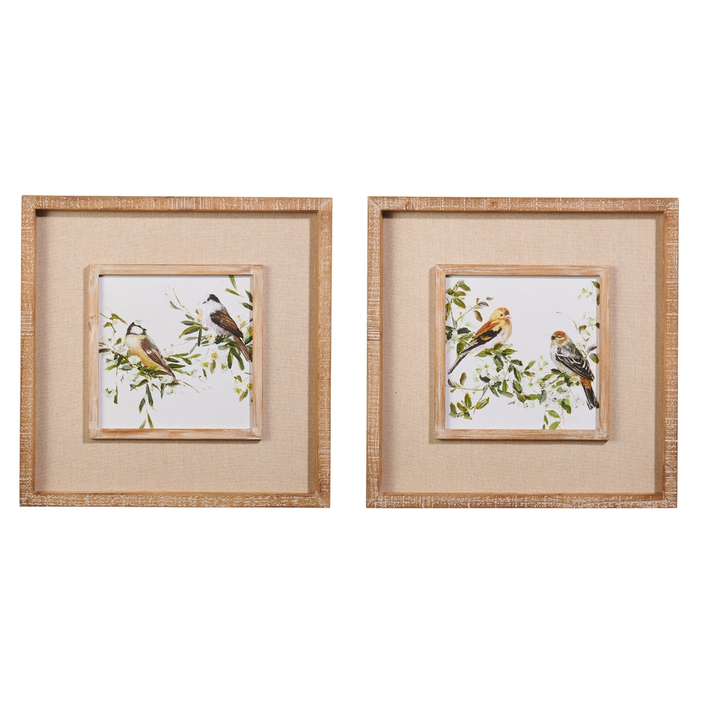 18" Birds on a Branch Framed Wall Art