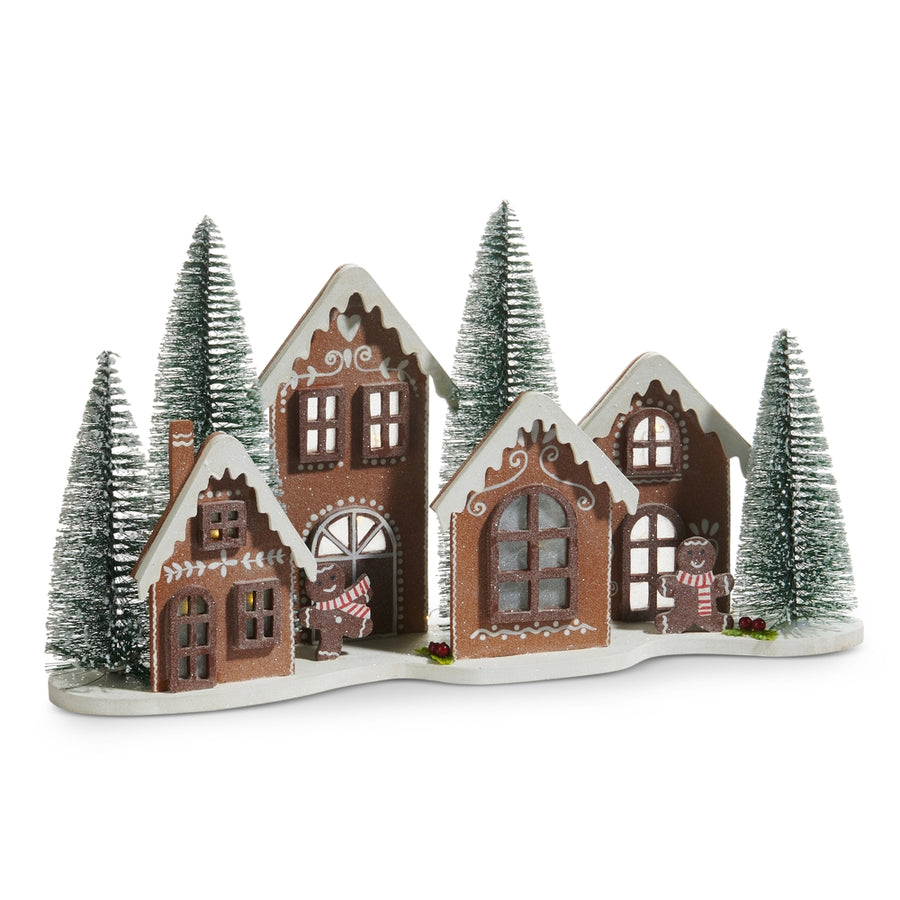 18.25" Lighted Gingerbread Village