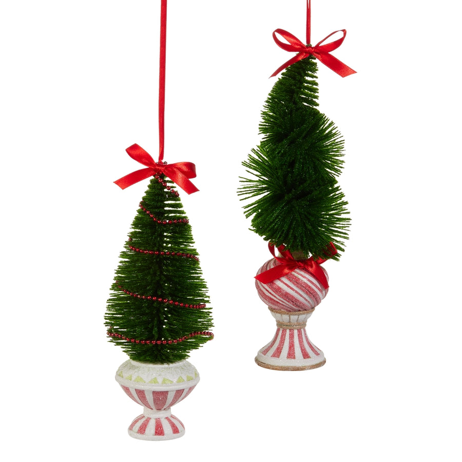 9.5" Merry Topiary Resin Ornaments