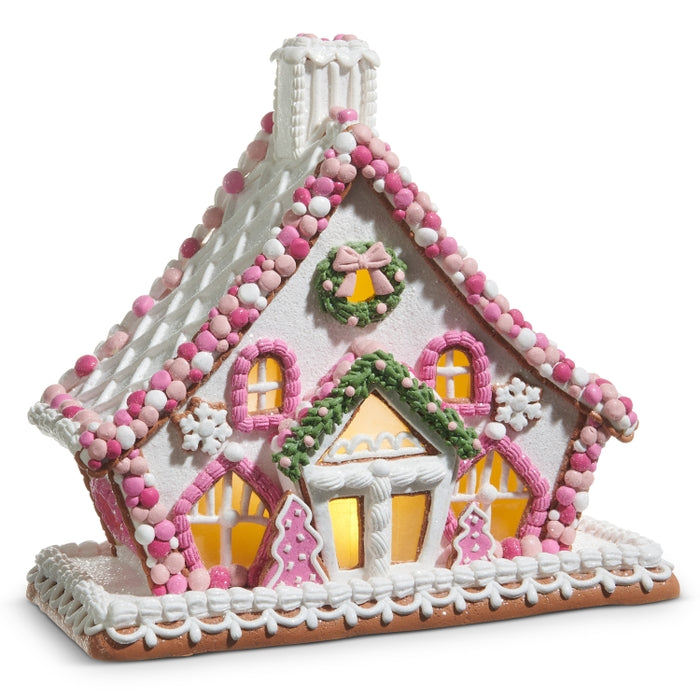 Pink Gingerbread House 11.5 Inch Clay Dough Decoration