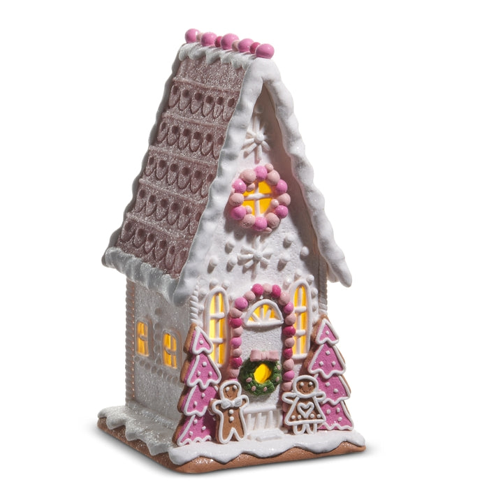 Pink Gingerbread House 12 Inch Clay Dough Multicolor