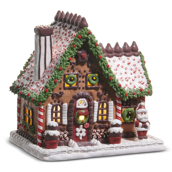 Lighted Gingerbread House 9 Inch Multicolor Clay Dough