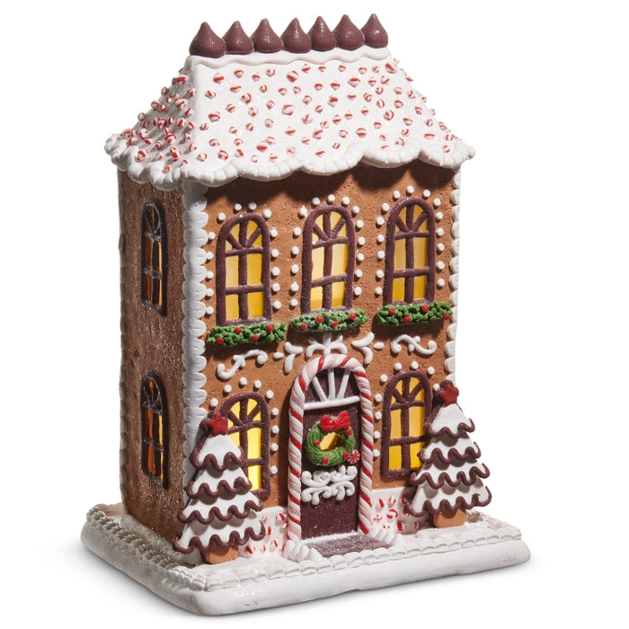 Lighted Gingerbread House 13 Inch Chocolate Frosted