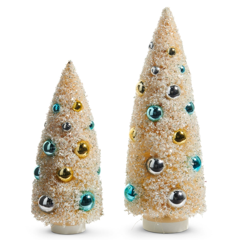 12.5" Champagne Bottle Brush Trees
