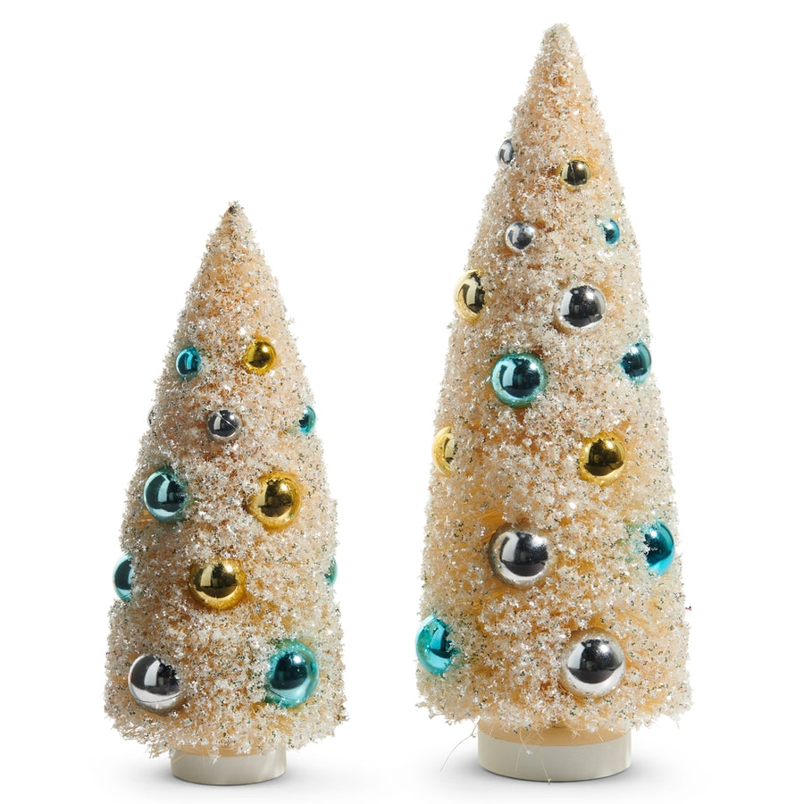 12.5" Champagne Bottle Brush Trees