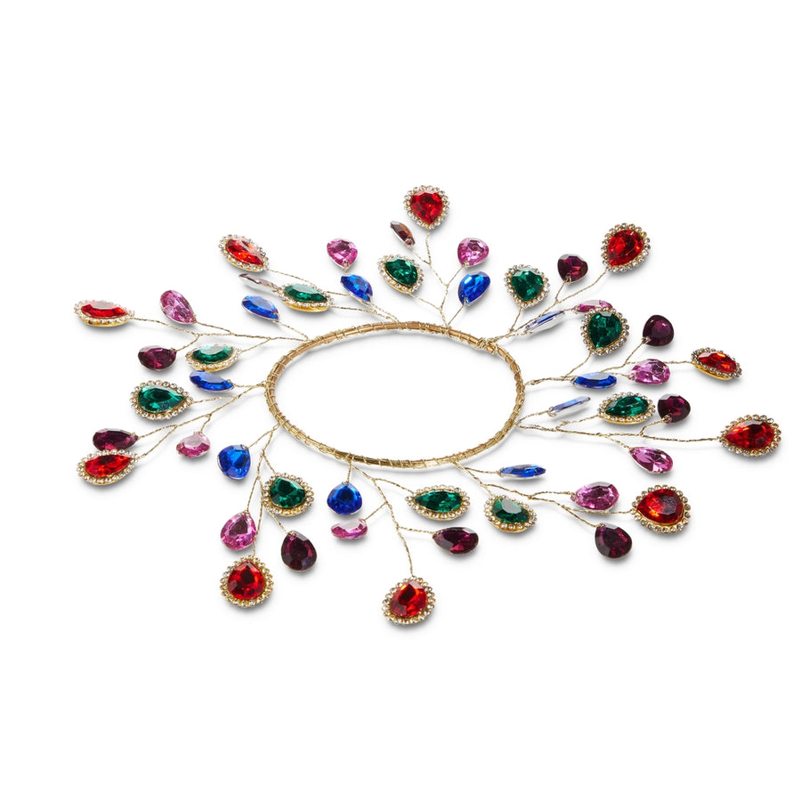 3.5" Multicolor Jeweled Candle Ring