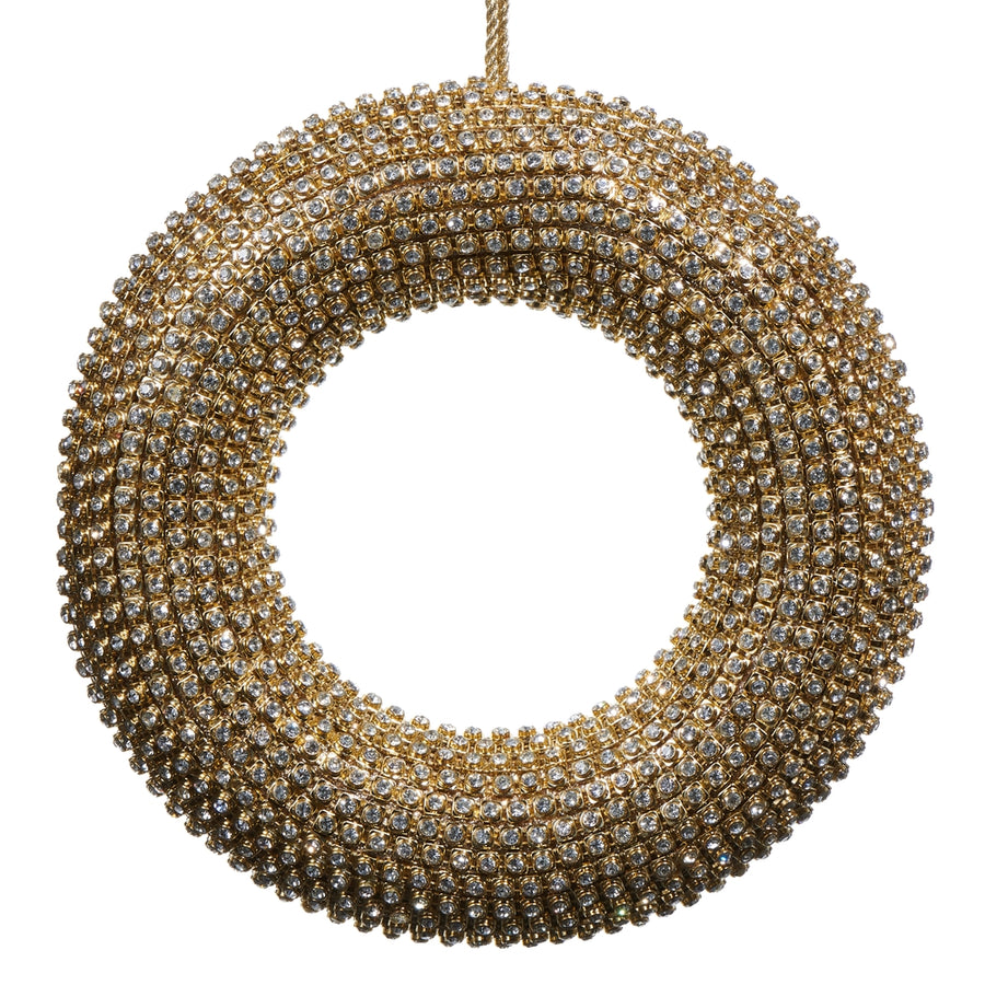 8.5" Gold Jeweled Wreath Ornament
