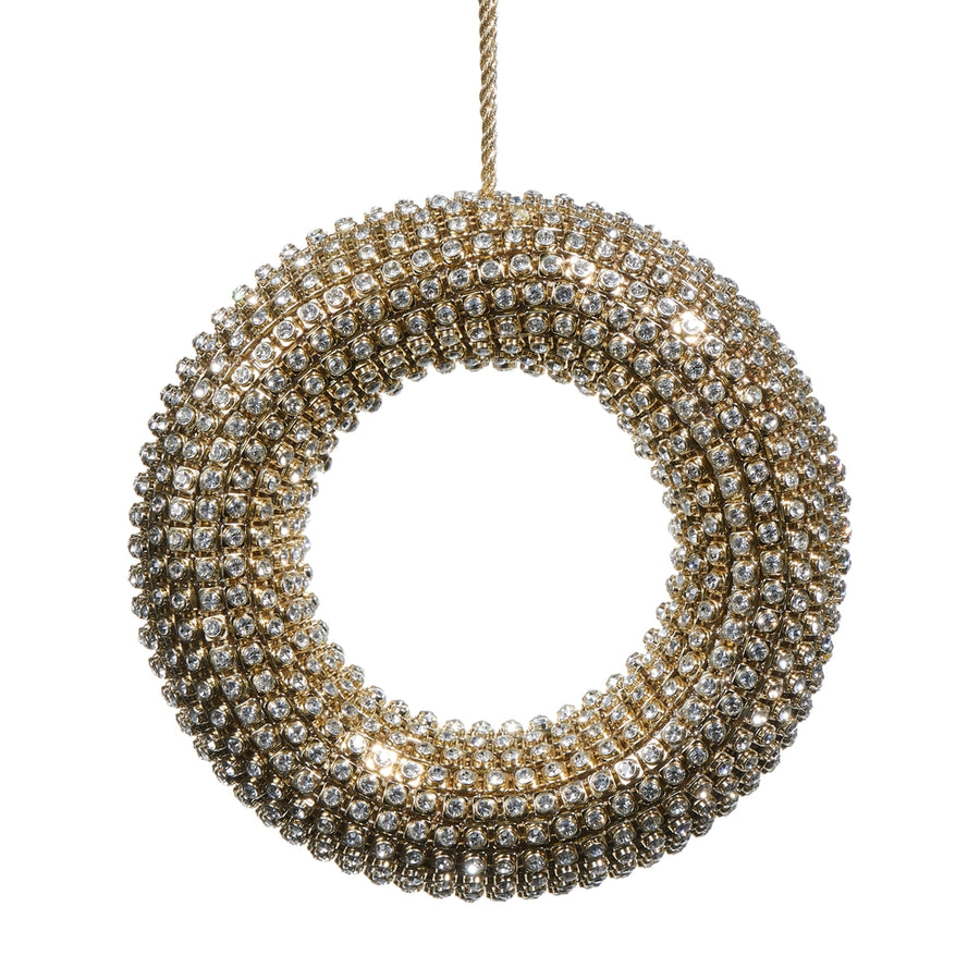 6.5" Gold Jeweled Wreath Ornament