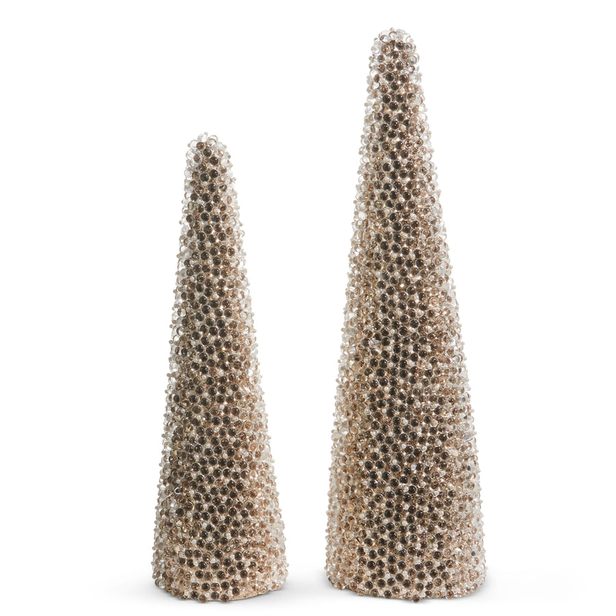 18.5" Clear Bead Cone Trees