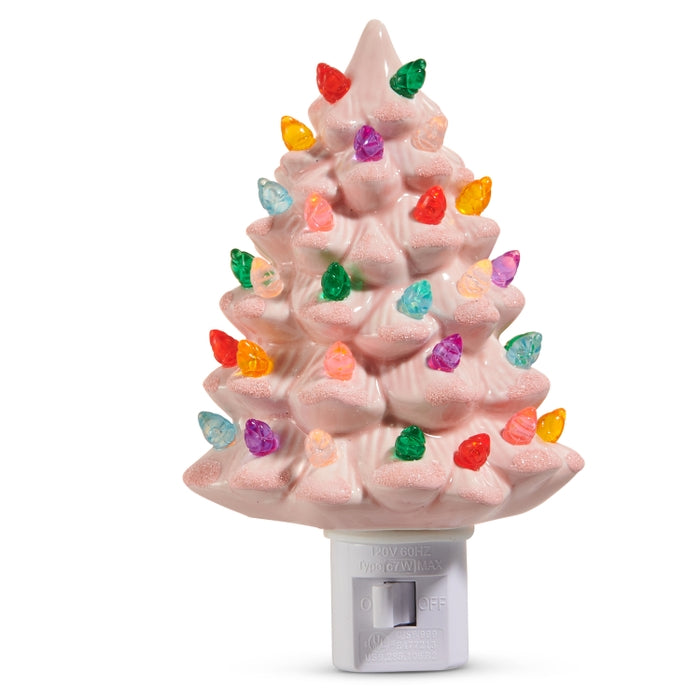 6" Vintage Light Pink Tree Night Light