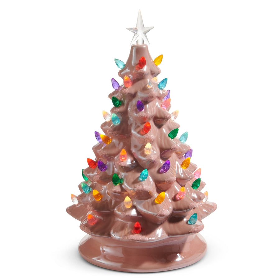 13.5" Lighted Pink Vintage Tree