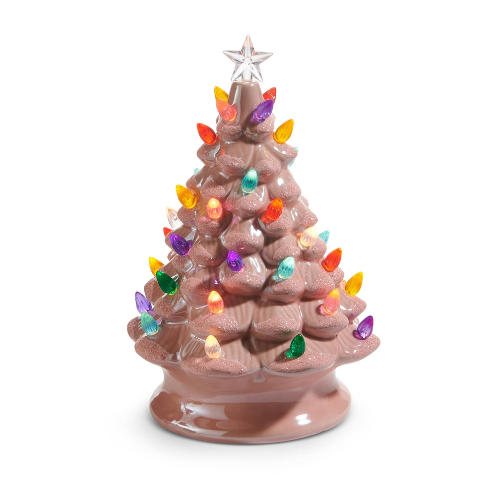 10" Lighted Pink Vintage Tree