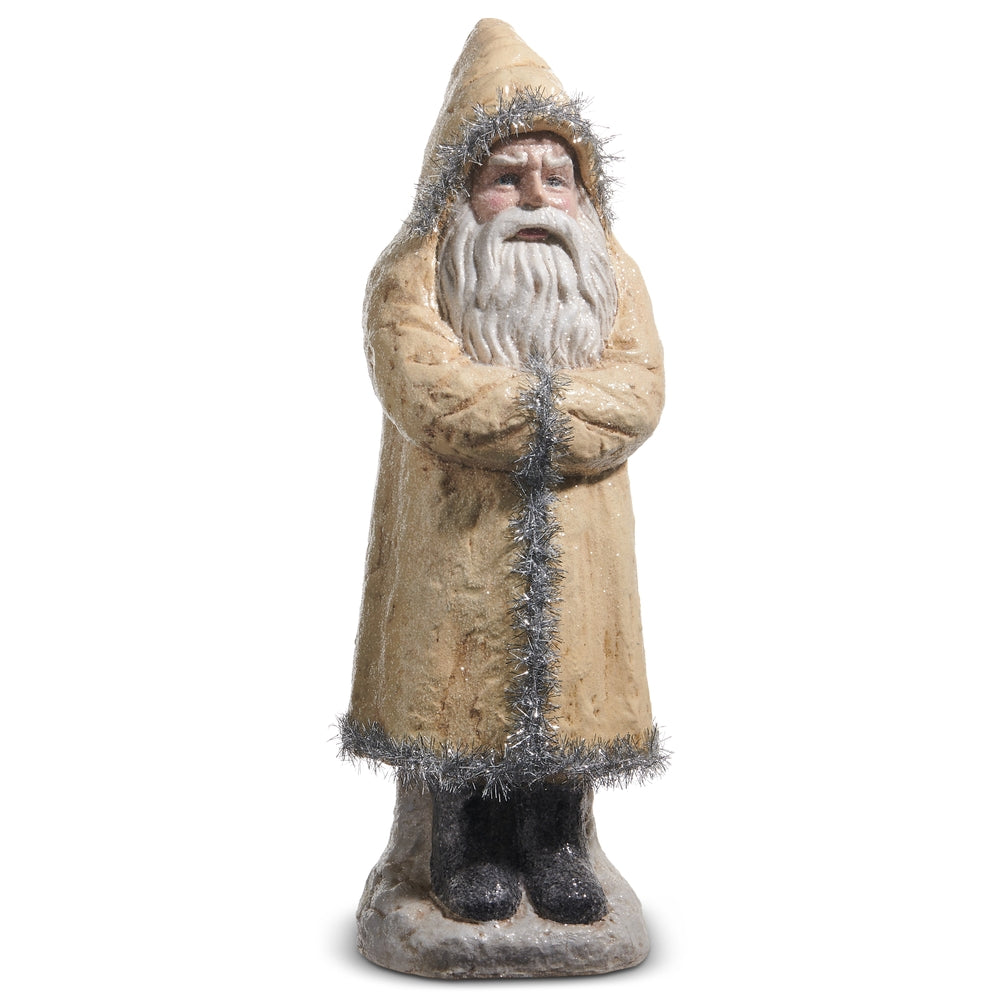 22" Cream Tinsel Old World Santa