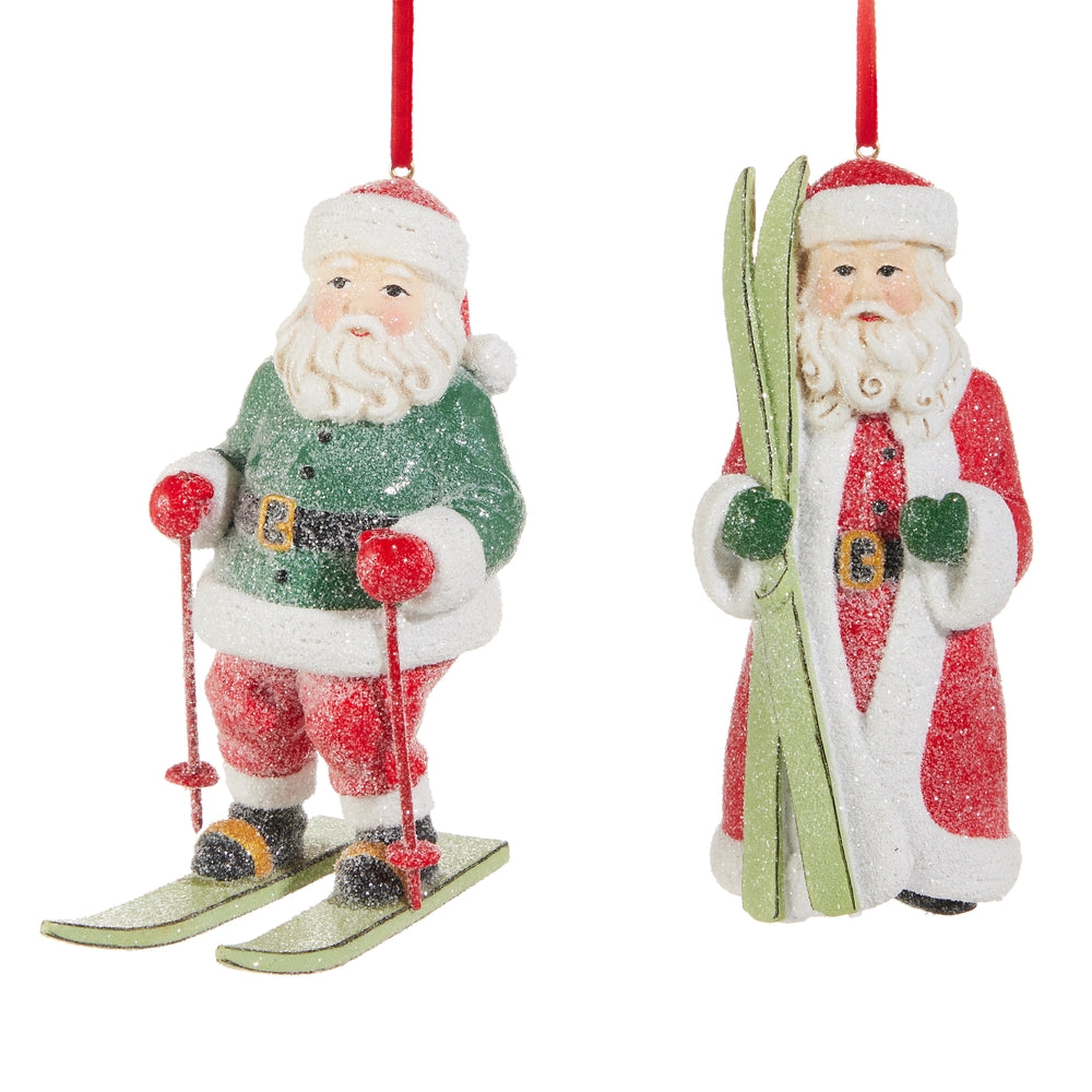 4.75" Skiing Santa Ornament
