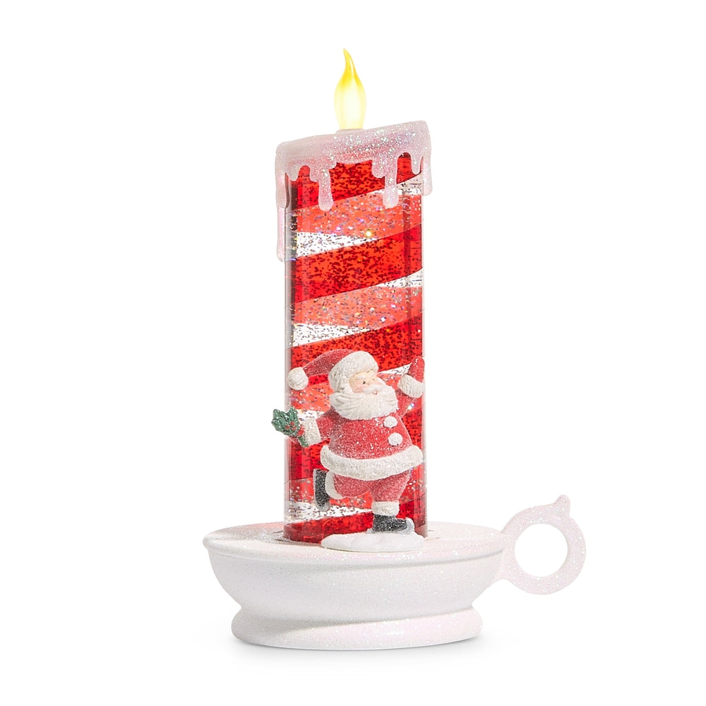 10" The Magic of Christmas Skating Santa Water Candle